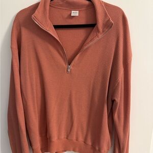 TNA Women's Coral Half-Zip Turtleneck Sweater